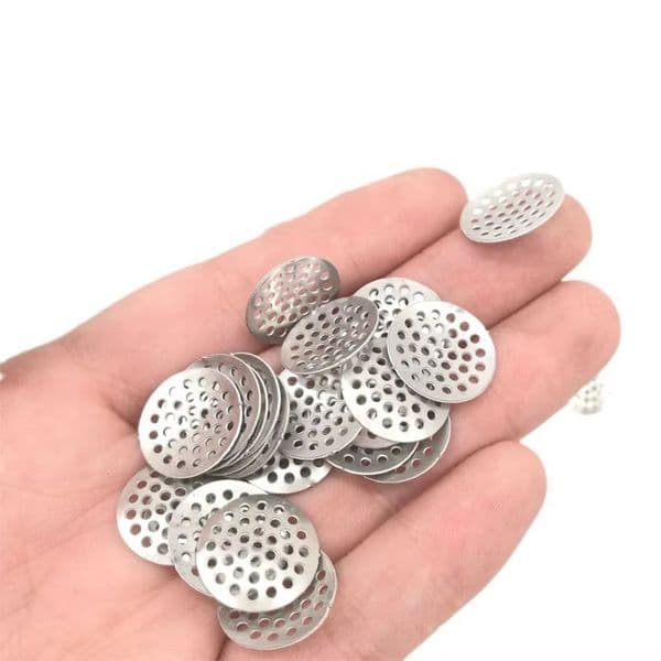 Smoking Accessories 0.5mm Thick 8/19mm Stainless Steel Pipe Screens Bowl Screen filters for Smoking Pipes Filter Mesh Tobacco pipe