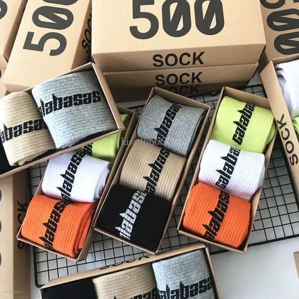 Men's cotton socks casual 350V2 with gift box socks designer trendy socks 6 colors to choose from EU 35-46