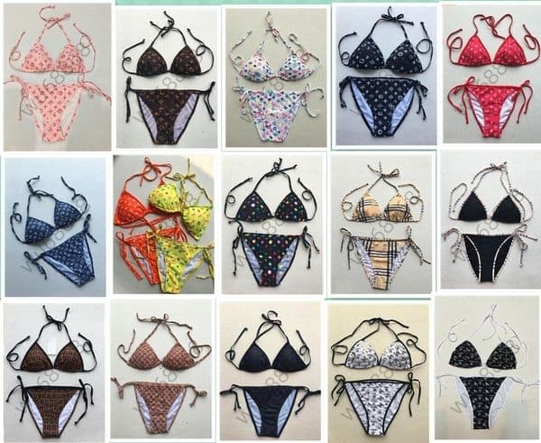 Designer Women's Bikini Swimwear Full Rhinestone Letter Swimsuit Summer Beach Vacation Luxury One Piece Swim suit Womens Sexy Slim Bikini Set