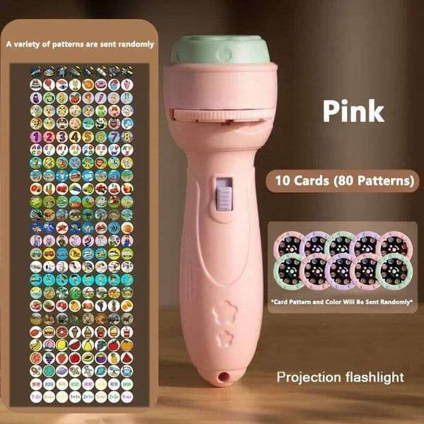 Projection Flashlight Early Education Puzzle Development Children Enlightenment Luminous Toy Cartoon Patterns Projector f