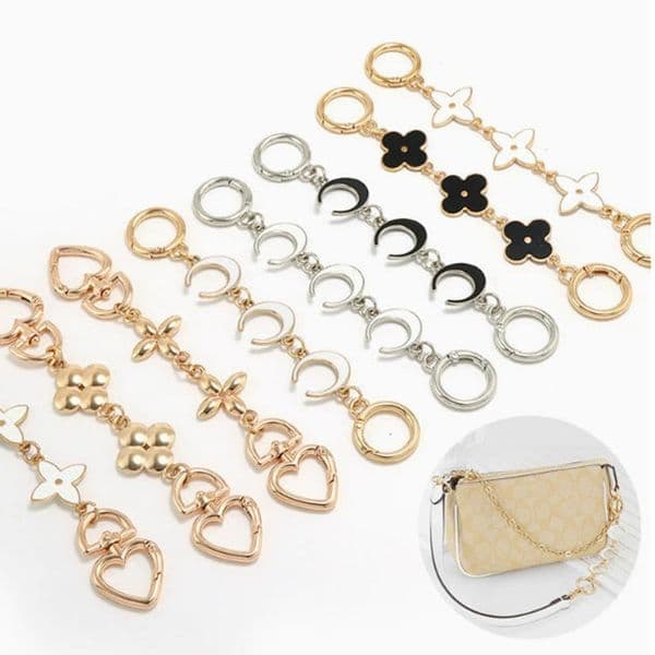 2 pcs women bag strap extender cherry moon muti style purse exquisite extender chain handbag replacement chain charm accessories