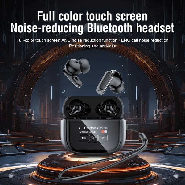 Ultra V11 BOSECXT Smart Touch Multi functional Large Screen TWS Wireless ANC Noise Cancelling Earbuds Enc Heavy Bass EarbudsL260604