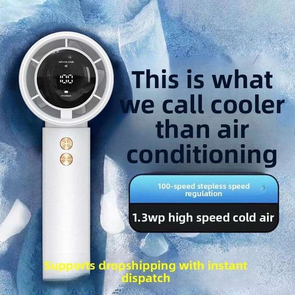 2026 Portable Fan Handheld Fan New 100-Speed High-Speed Handheld USB Mini Rechargeable Turbo Desktop Small Electric Fan