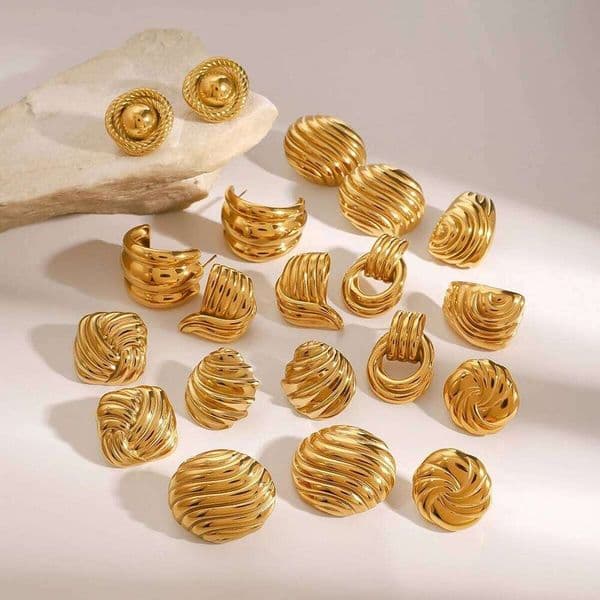 Uworld Bold Knot Stud Thread studs Everyday Statement Ear Clip Earrings Minimalist Jewelry Gift For Her