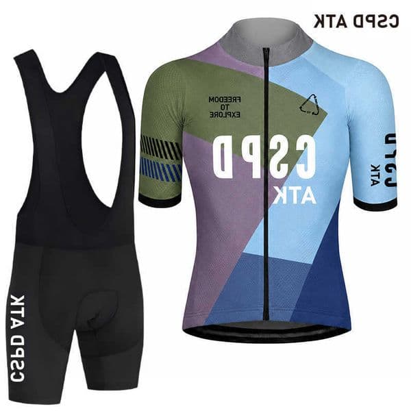 ATK PRO TEAM Cycling CSPD Shirt Mens Summer Aero Race Fit Quick Dry MTB Road Bike Jersey High Stretch Cycling Strap Shorts.R260606