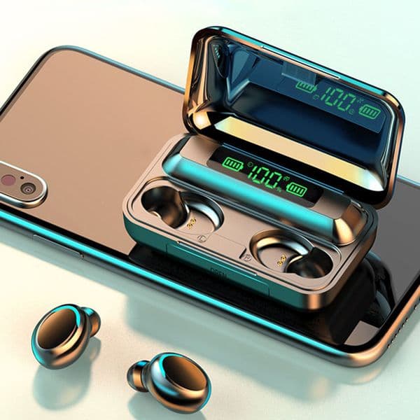 Hifi IPX7 Waterproof Hendsfree Earphone Audionic Earbuds with Powerbank Mini TWS ANC Fone F9 Audifonos F9-5 Auriculares Gamers