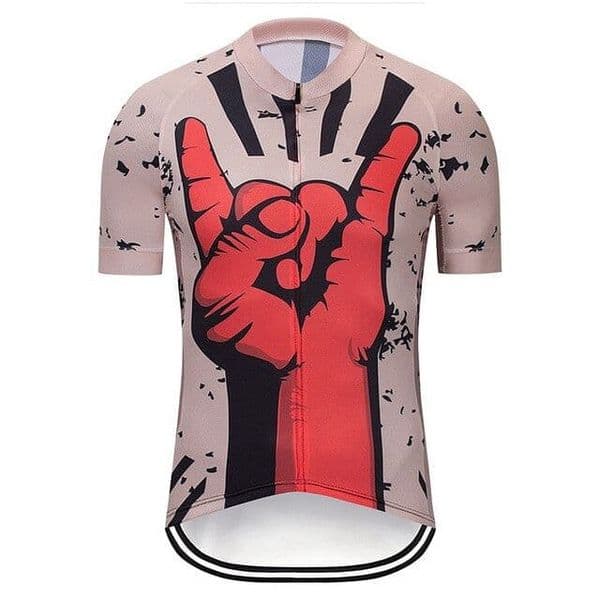 Mens Rock On Cycling Jersey Breathable Cycling Jerseys Short sleeve Summer Quick Dry Cloth MTB Ropa Ciclismo