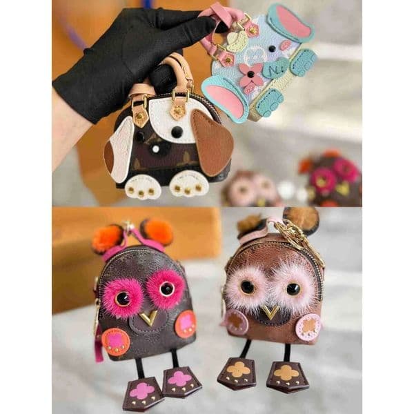 Keychains Luxury Brand Women Key Wallets Designer Dog Elephant Shell Coin Purses Keychain Cute Owl Mini Backpack Ladies Zipper Card Bags Clutch Bag Totes Pe