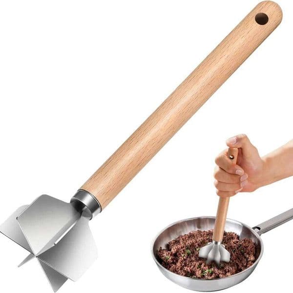 304 stainless steel cutter, 11 inches, hamburger meat grinder, suitable for kitchen cooking and potato puree making 7a4f0