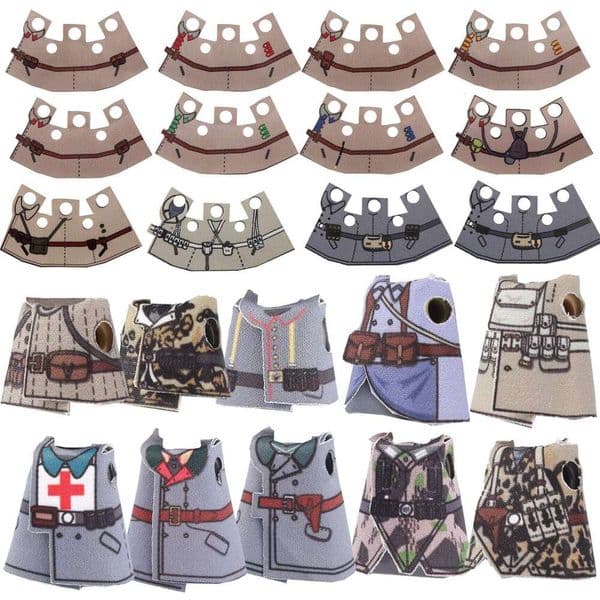 MOC WW Soviet Red Army Coat Building Blocks Soldiers Infantry Clothes Accessories Bricks Toys Kids Gift abe f