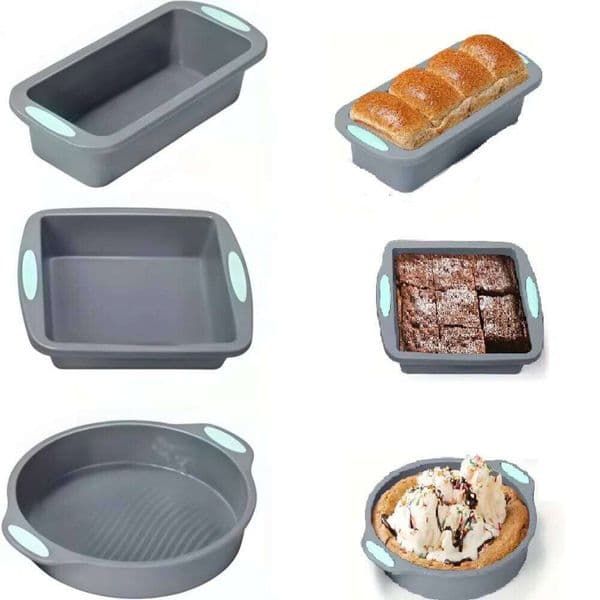 Silicone round tray, non-stick silicone baking tray set, food-grade cake mold, metal reinforced frame, stronger ccd91