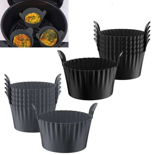Reusable silicone baking cups, non-stick muffin molds with double handles, BPA-free, mini round air fryer cupcake lining 03f65