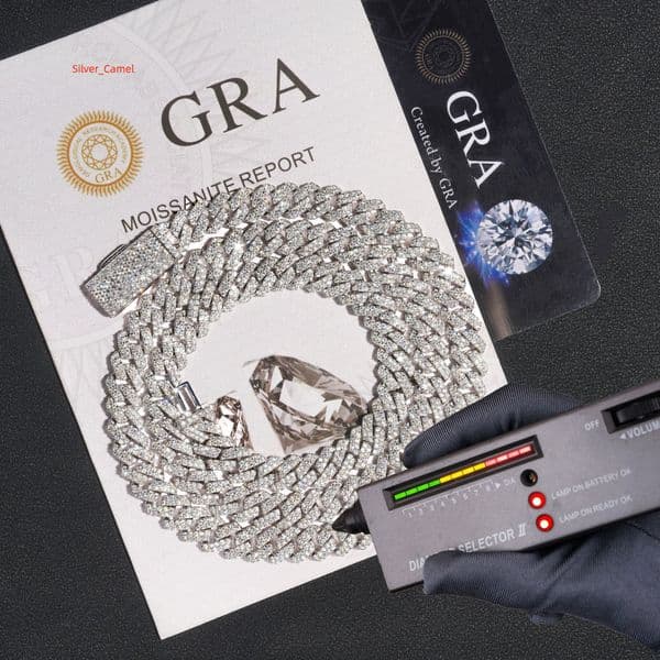 Hip Hop Style 925 Silver 6mm 8mm 10mm D Color VVS Diamond Iced Moissanite Jewelry Cuban Chain for Men Link Chain Necklace
