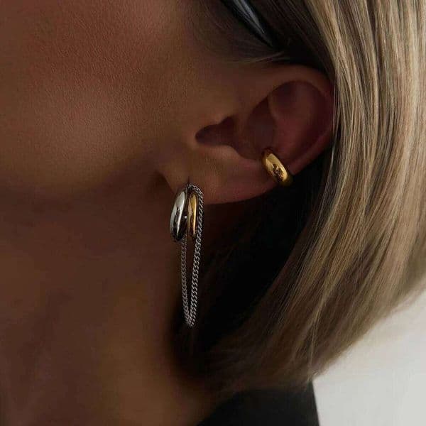 Lacteo Minimalist Mix Color Tassel Line Stainless Steel Chain Women Punk Drop Earrings Accessories Party Jewelry Gifts