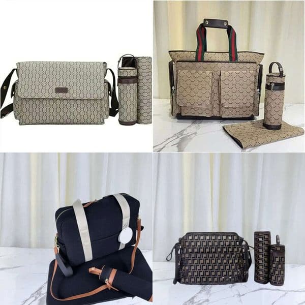 Diaper Baby change fashion designer large Nappy Diapering nylon 3pcs in one mummy bags babies waterproof changing tote bag with mat bottle holder c10 77