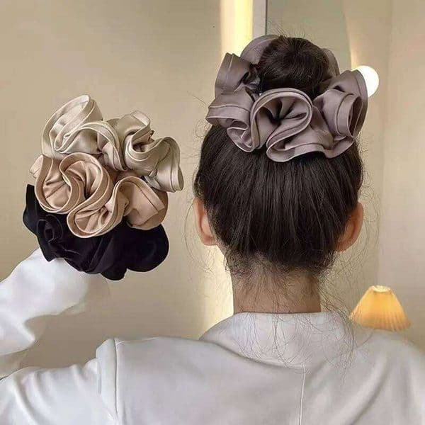 French Design Sense Fungus Ins-Like Satin For Women With Simple Temperament New Style Hair Tie