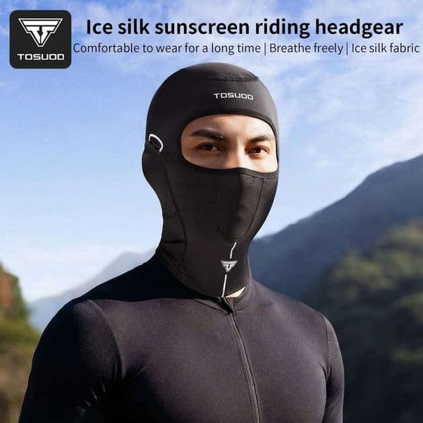 TOSUOD Men's Summer Ice Silk Guard Sun Protection Head Cover Motorcycle Inner Liner Riding Windproof Face Mask W260608
