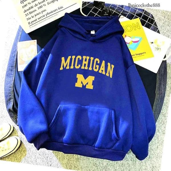 Fashion Michigan University Women Hoodies Hip Hop Fleece Woman Casual Pullover Unisex Streetwear Harajuku Male Hoody Clothes 250919 03