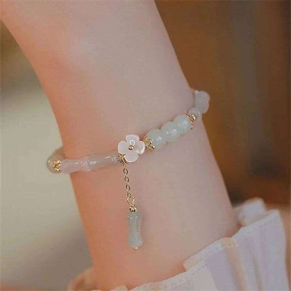 Fashion New Chinese Style Retro Bamboo Beaded Ladies Elegance Charm Bracelet Girlfriend Jewelry Gift