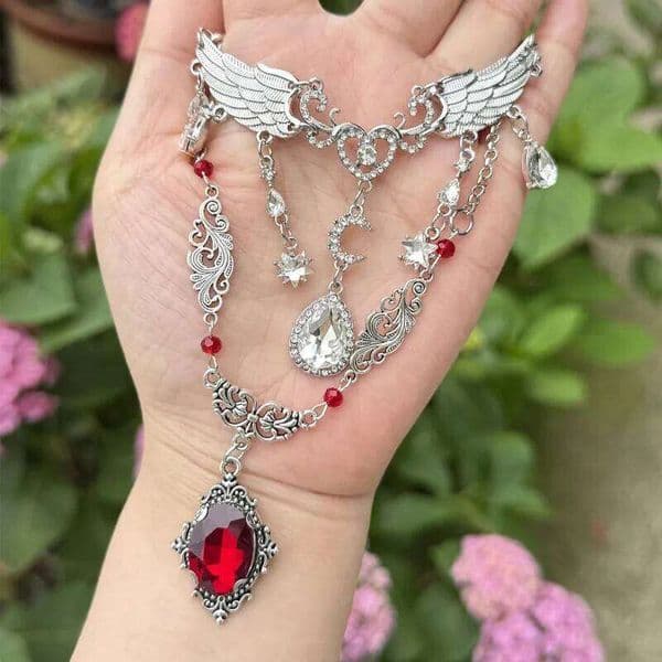 Vintage Palace Sweet Crystal Pendant Necklace for Women Wedding Parties Birthday Gifts Aesthetic Jewelry y2k Accessories