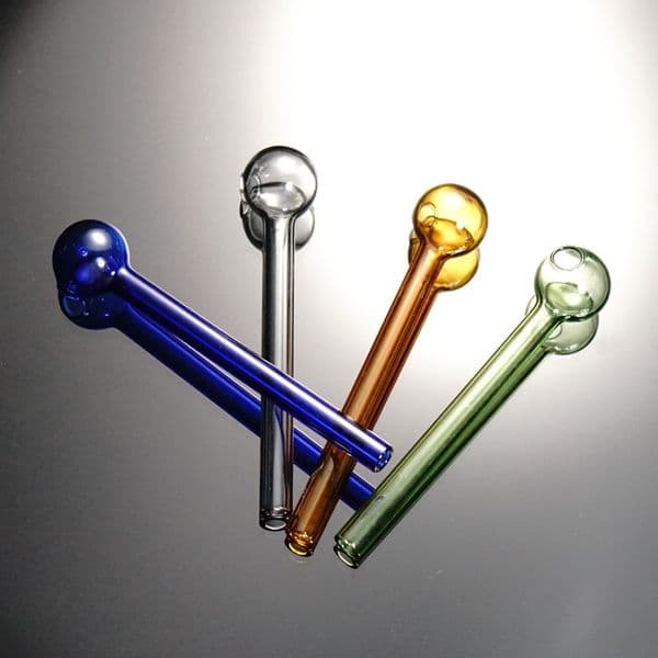 10pcs Free-Shipping 4 Inches Colored Glass Oil Burner Pipes 20mm Bowl Diameter Smoking Accessories Hand Pipe