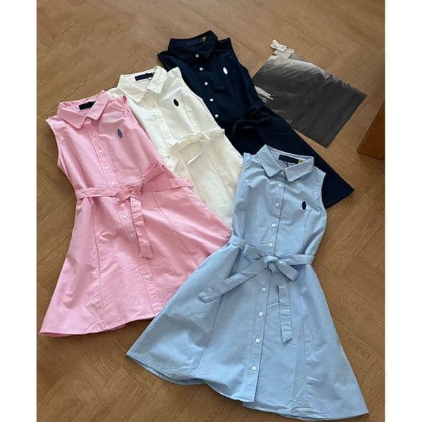 Casual Dresses Designer Dress Summer Ladies Horse Style Embroidery Temperament Simple And Versatile Lapel Sleeveless Cardigan Size S-L