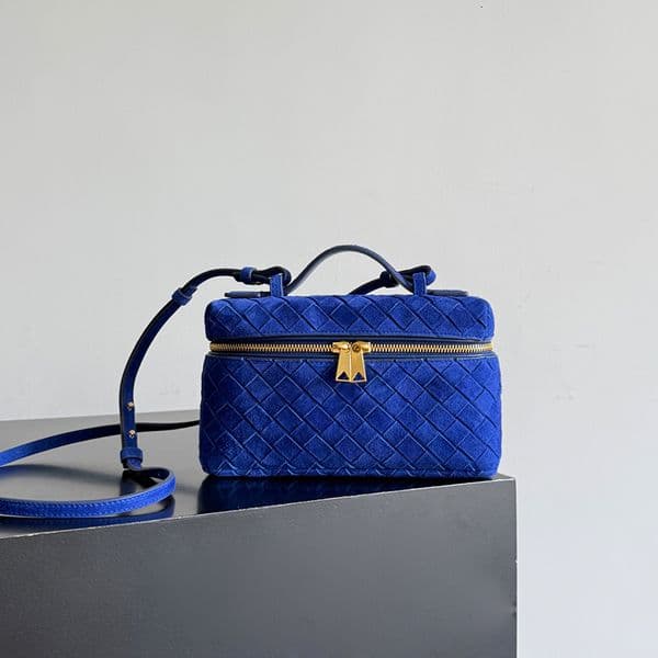 Designer 10A Woven Lunch Box Bag Mini Intrecciato Suede Vanity Case Top Handle Crossbody Shoulder Bag Daily Commute Woven Handbag for Women
