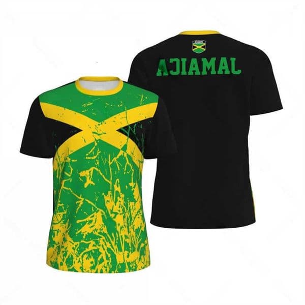 Graphic Fashion Jamaica Flag T Shirts For Men Summer Trend 3D NATIONAL Emblem Printed T-shirts Casual Oversized Tees C260609
