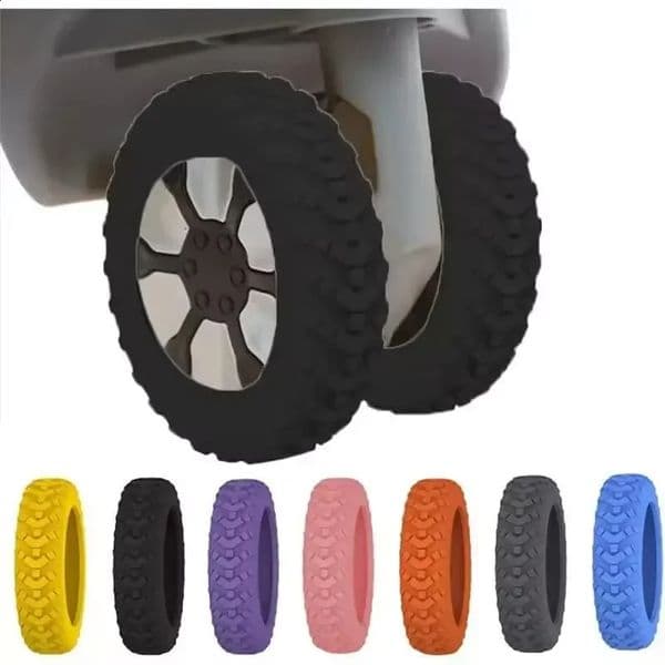 8Pcs Thicken Texture Silicone Wheels Protector Travel Luggage Caster Shoes Reduce Noise Wheels Guard Cover Luggage Accessories 260609