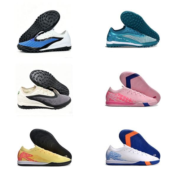 Low Top TF Football Boots Lightweight Flexible Upper Slip Resistant Dense Nubs Reduce Foot Fatigue Turf Soccer Shoes