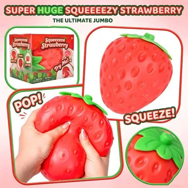 Big strawberry kneading music simulation fruit slow rebound decompression toy solid venting ball creative desktop ornament