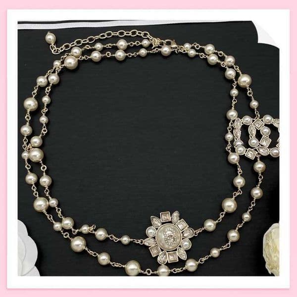 Stud Necklace Female Alphabet Earrings High Version Direct Selling Sweater Chain Collarbone Chain Diamond Pearl C260610