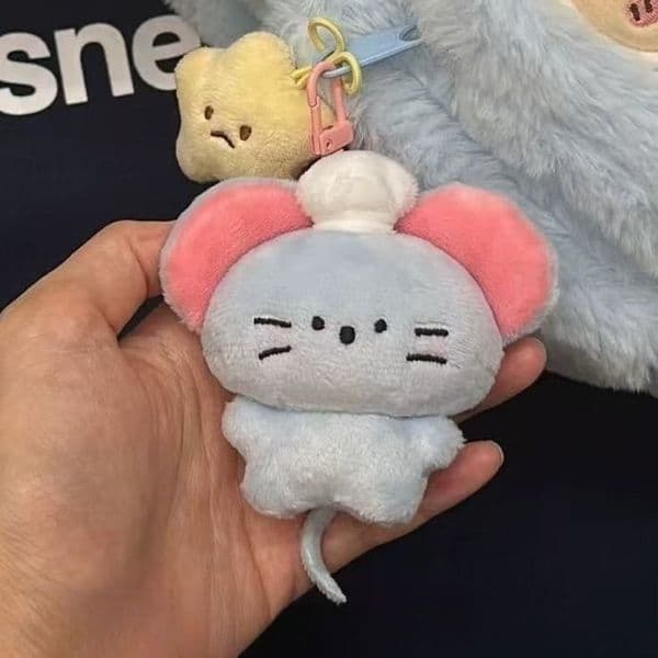 Cute Chef Mouse Plush Keychain Cartoon Animal Bag Charm
