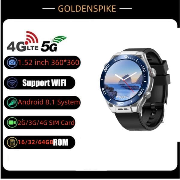 2026 New 4G Android HD Rear Camera Smart Watch With GPS WIFI Bluetooth Music Heartrate Gallery outdoor Video Calculator Step SMS NFC Free Shipping 32