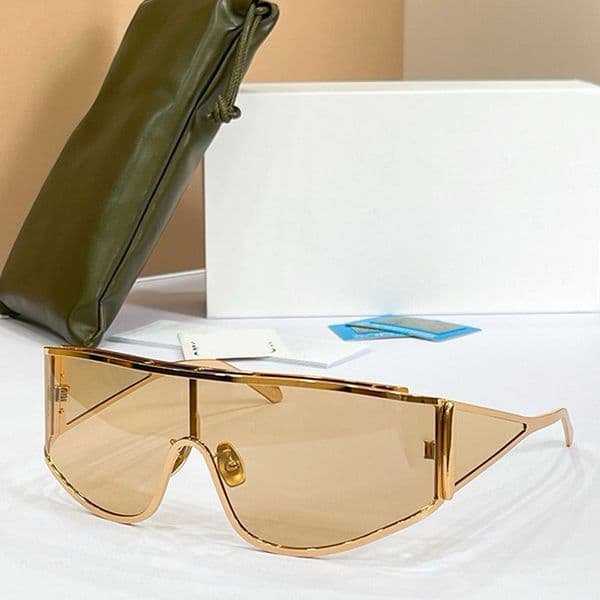 Designer Speed Shield Sunglasses 40202 Womens cycling mask goggles Mens sports sunglasses metal frame and yellow lens polarized protection With packaging boxes