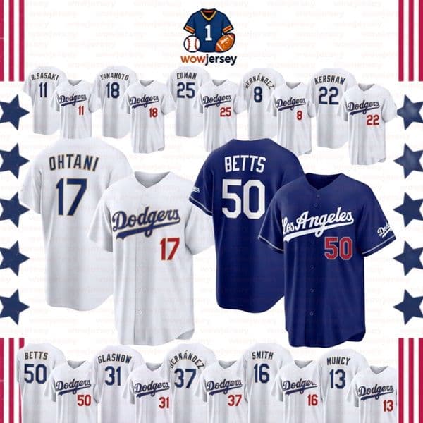 Dodgers 2026 World Series Champion Baseball Jerseys - Shohei Ohtani Mookie Betts Freddie Freeman Yamamoto Rojas Hernandez Smith - White Team Replica Jersey