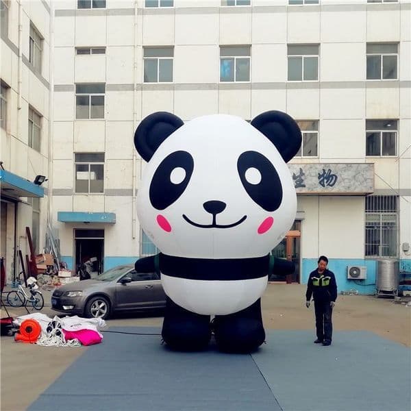Free delivery Factory Price Inflatable Balloon Panda with Light for 2026 Nightclub or Wedding Party Music Park Decoration