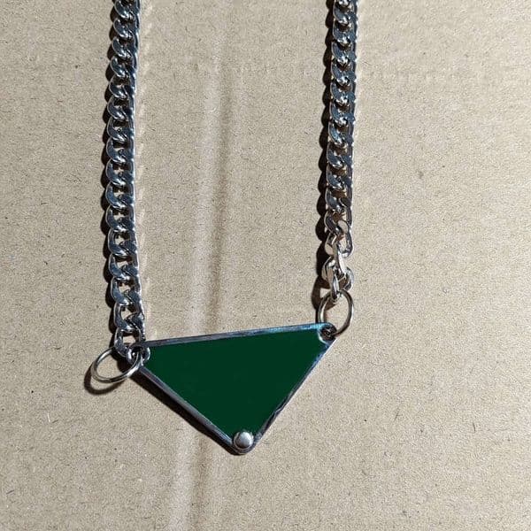 P Brand Necklace Designer Gold Silver Pendants Necklace Female Stainless Steel Couple Gold Inverted Triangle Pendant Chain Necklace Jewelry Gift For Ladies Ae0