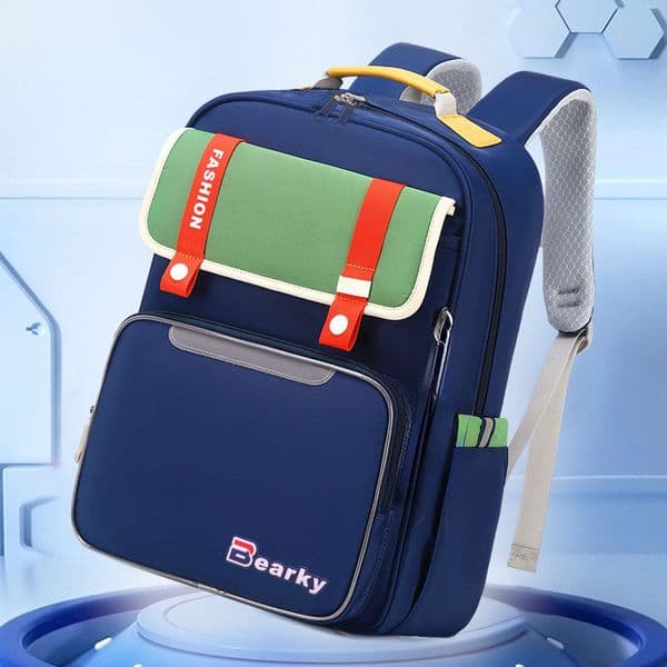 British Style Kids School Backpack, Ergonomic Spine Protection Primary School Bag, Lightweight Waterproof Large Capacity Daypack