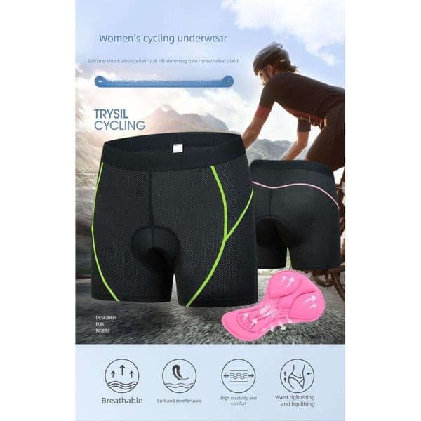 Cross-Border Hot-Selling Underwear With Silicone Shock-Absorbing Cushion High-Elasticity Pants Women's Butt Lifting Cycling Wear Outdoor Equipment