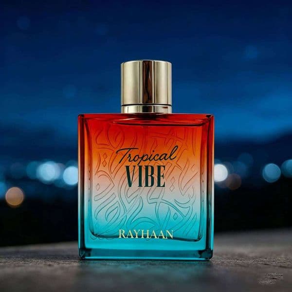 Rayhaan Tropical Vibe Eau de Parfum Fruity, Floral, Fresh & Woody Long-Lasting Unisex Fragrance, 3.4 oz 26L0611