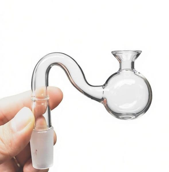 Newest Clear 14mm male thick glass oil Banger bowl Bent Curved Funnel design smkong Head Bowls for water oil burner bongs Hookah