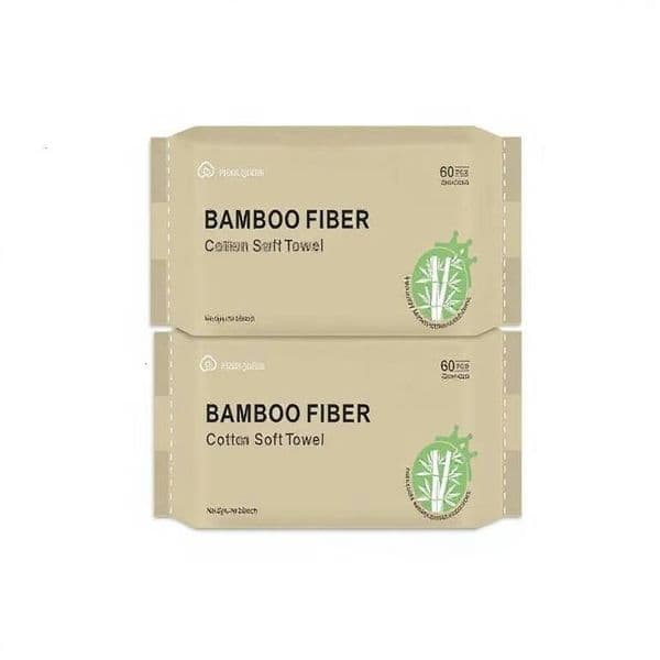 Bamboo Fiber Face Towels Thickened Extra Large Lint-Free Natural Color Disposable Pull-Out Soft Plain Weave Square hot-sale products