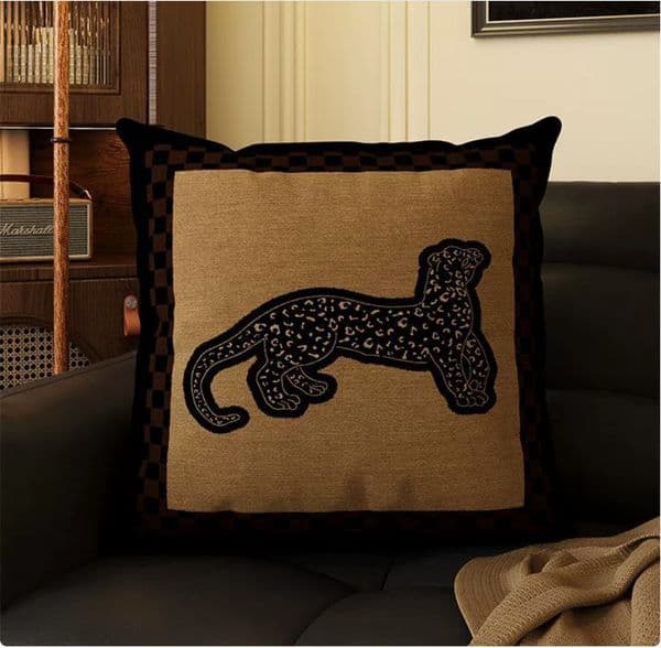Vintage Retro Green Throw Pillow, American Retro & MCM Mid-Century Modern Style, Maillard Colorway, Corduroy Lumbar Cushion for Sofa Couch Bed Headboard