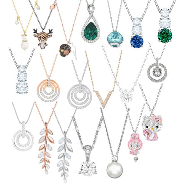 Round Crystal Polycyclic Crystal Y-shaped Leaf Rose Gold Diamond Set Necklace