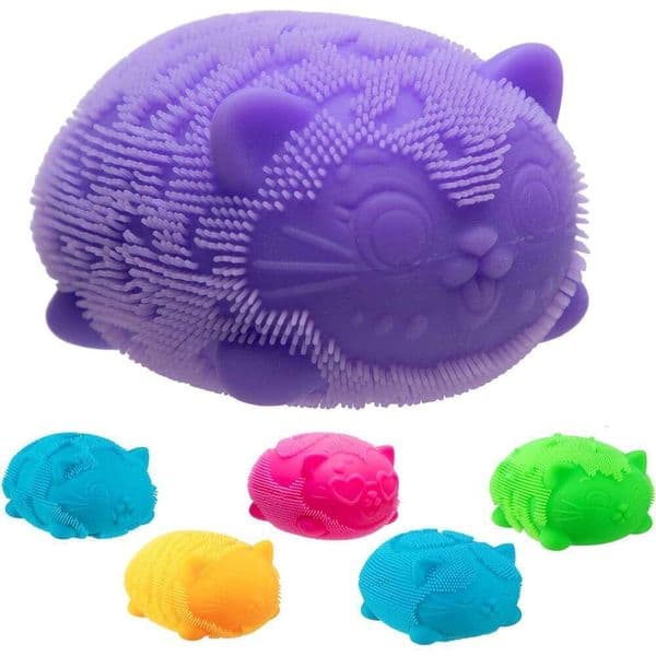 Schylling Needoh Wild Cats Fuzz Ball Sensory Squeeze Toy - Colors May Vary 8ca
