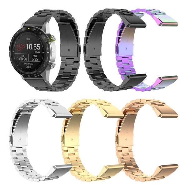 Suitable for Garmin Fenix8/7/7S/7X detachable quick-release with three-bead slingshot buckle stainless steel watch strap