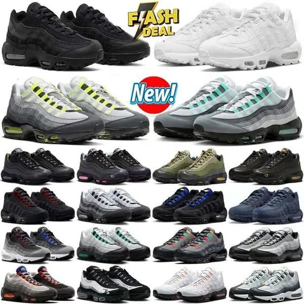 Free Shipping Mens 95 95s Neon designer Running Shoes Classic Triple Black White Yellow Cool Grey Olive Midnight Navy Men Trainers Sports Sneakers size 3645