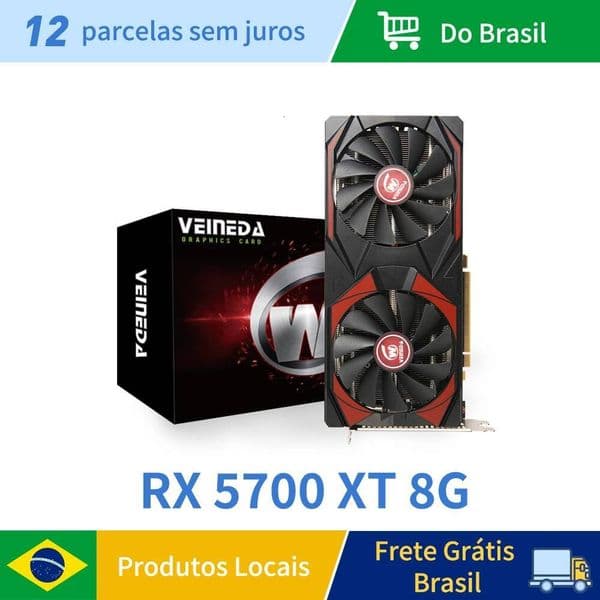 Veineda Graphics Card RX 5700XT 8GB GPU GDDR6 256Bit 8pin6pin 7nm DP3 HDMI1 Video Card Support Desktop CPU placa de video