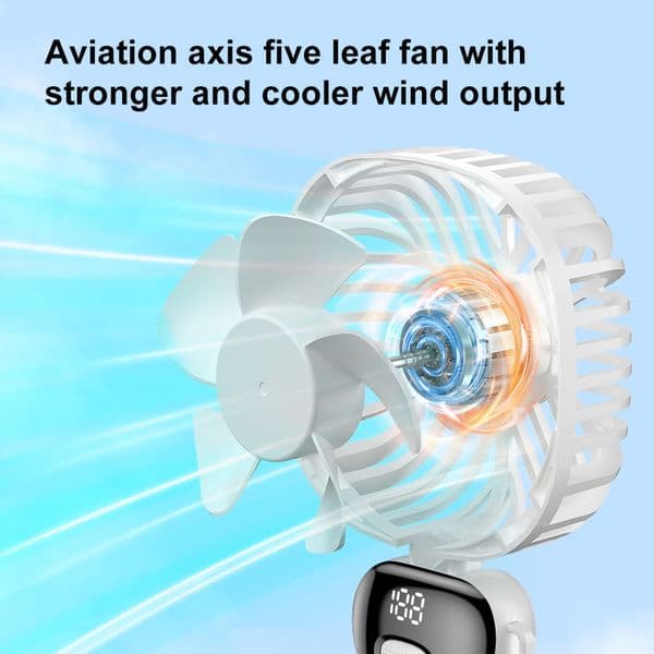 Digital Display Handheld Air Device 4000mAh Long Lasting Silent Outdoor Cool Gadget